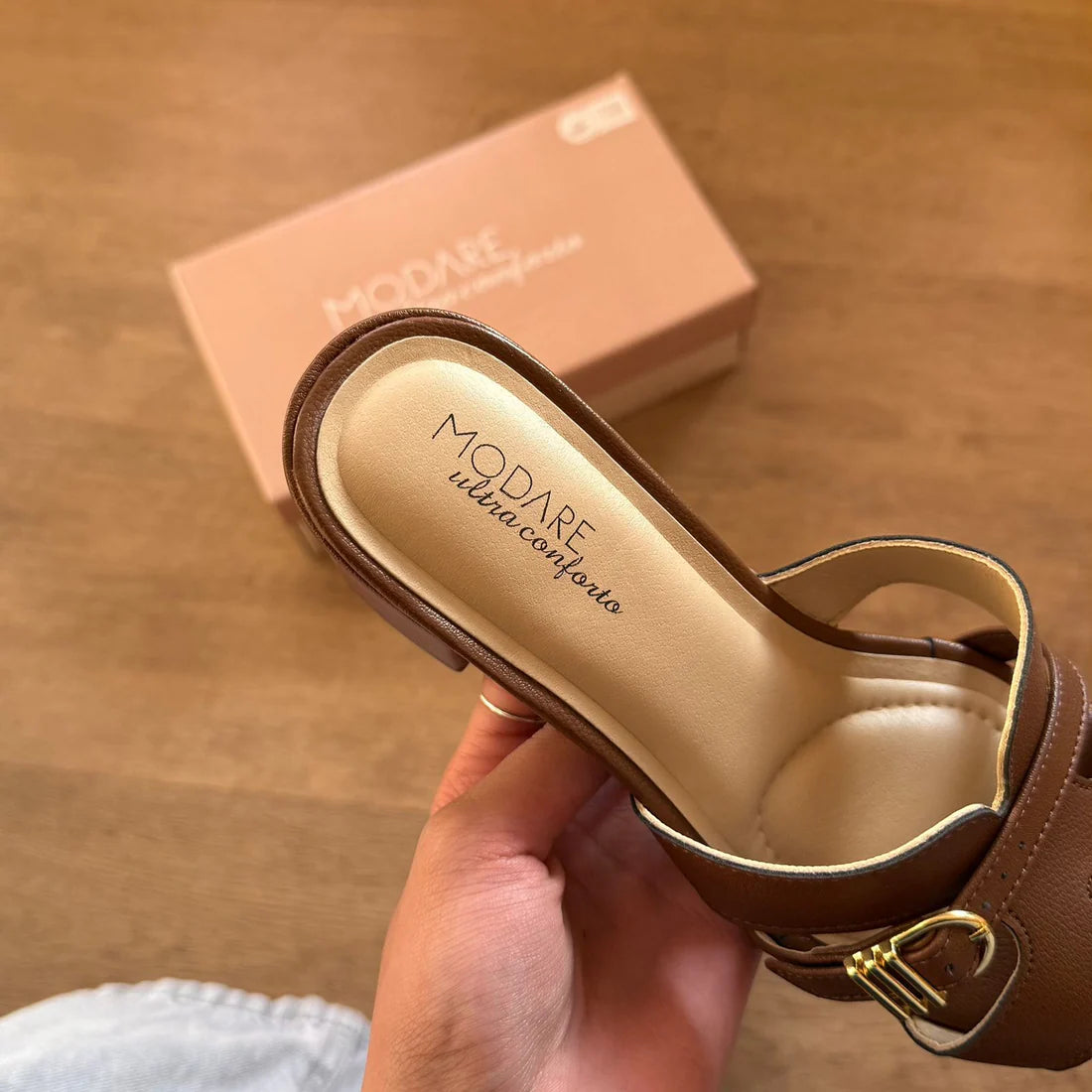 Sandália Mule Modare Salto Bloco Baixo