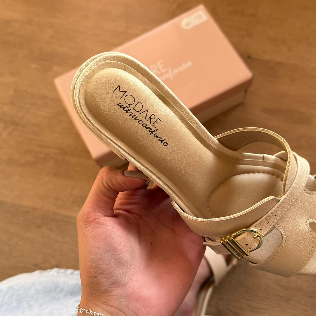 Sandália Mule Modare Salto Bloco Baixo