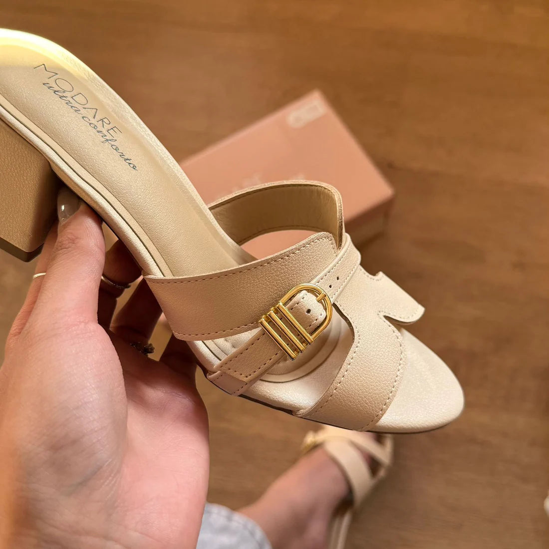 Sandália Mule Modare Salto Bloco Baixo