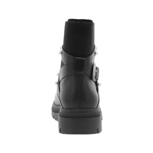 Bota Coturno Feminino Elástico Fivela Preta Moleca